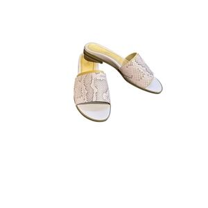 Vionic Demi Embossed Snakeskin Slide Sandals Lavender Pink Womens Size 9